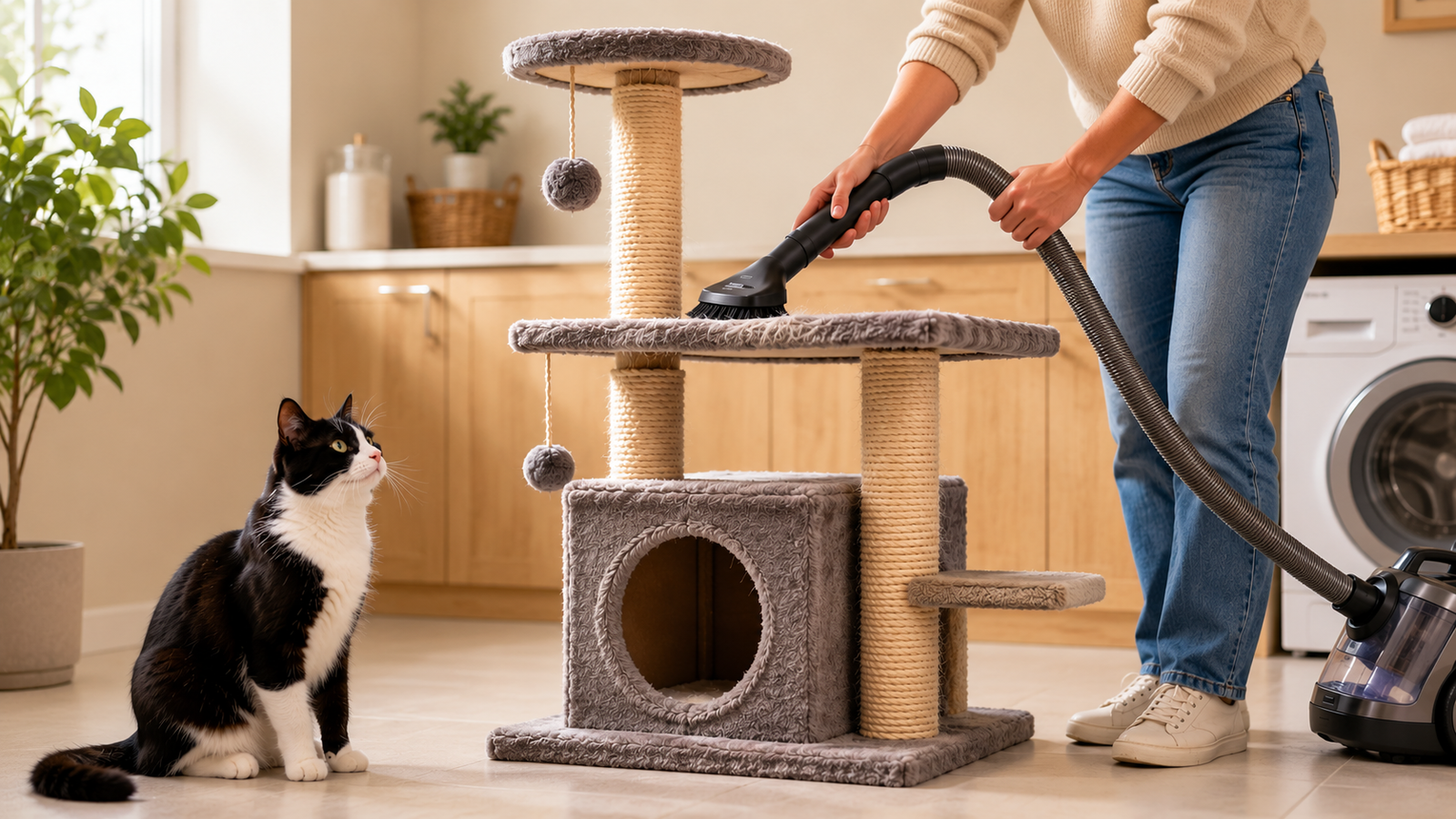 Comment nettoyer un arbre à chat : 5 conseils pour le garder propre (sans l’abîmer)
